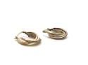 9ct 3 Colour Twist Hoop Earrings