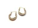 9ct 3 Colour Twist Hoop Earrings