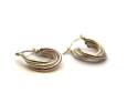 9ct 3 Colour Gold Twisted Hoop Earrings