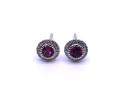 18ct Ruby & Diamond Halo Stud Earrings