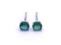 18ct Emerald Solitaire Stud Earrings