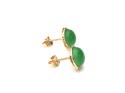 9ct Yellow Gold Round Jade Stud Earrings