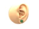 9ct Yellow Gold Round Jade Stud Earrings