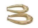 9ct Yellow Gold Patterned Hoop Earrings