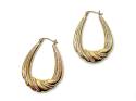 9ct Yellow Gold Patterned Hoop Earrings