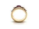 9ct Ruby & Diamond Three Stone Ring