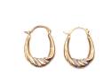 9ct Two Colour Gold Oval Creole Hoops