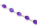 Silver Oval Amethyst Bracelet