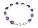 Silver Oval Amethyst Bracelet