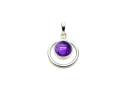 Silver Amethyst Round Pendant