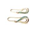 9ct Yellow Gold Emerald Hook Earrings