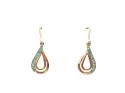 9ct Yellow Gold Emerald Hook Earrings