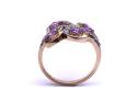 9ct Purple Sapphire & Zircon Leaf Ring