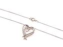 9ct White Gold CZ Heart Pendant & Chain