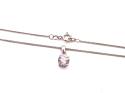 9ct White Gold CZ Pendant And Chain