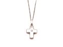 9ct White Gold CZ Cross Pendant & Chain