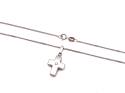 9ct White Gold CZ Cross Pendant & Chain