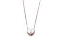 9ct White Gold CZ Heart Pendant & Chain