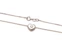 9ct White Gold CZ Heart Pendant & Chain