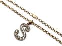 9ct Yellow Gold CZ 'S' Pendant & Chain