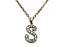 9ct Yellow Gold CZ 'S' Pendant & Chain