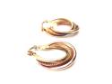 9ct 3 Colour Twisted Hoop Earrings