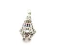 Silver CZ Moveable Clown Pendant