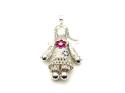 Slver CZ Moveable Ragdoll Pendant