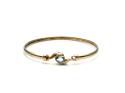 9ct Yellow Gold Blue Topaz Bangle