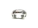 9ct White Gold Patterned Wedding Ring