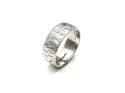 9ct White Gold Patterned Wedding Ring