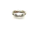 9ct Yellow& White Gold Twisted Ring 4mm