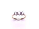 14ct Yellow Gold CZ 3 Stone Ring