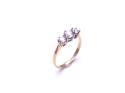 14ct Yellow Gold CZ 3 Stone Ring