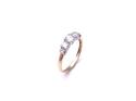 18ct Yellow Gold CZ 3 Stone Ring