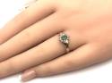 9ct Emerald & Diamond Cluster Ring