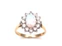 9ct Synthetic Opal & CZ Cluster Ring