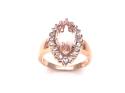 9ct Morganite & Topaz Cluster Ring