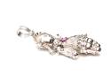 Silver Moveable CZ Ragdoll Pendant 50 x 24mm