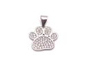 Silver CZ Paw Print Pendant