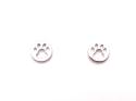 Silver Cutout Paw Print Earring Studs