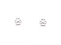 Silver Cutout Paw Print Earring Studs