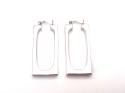 Silver Rectangle Hoop Earrings