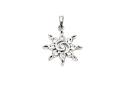 Silver CZ Sunburst Pendant