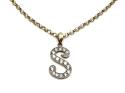 9ct Yellow Gold CZ S and Chain 24 inch