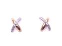 9ct Two Colour Kiss Stud Earrings