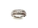 9ct White Gold 3 Row Diamond Band