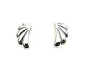 Silver Fan Earring Studs