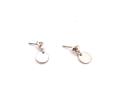 Silver Disc Drop Earring Studs