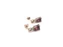 9ct Garnet & Diamond Drop Stud Earrings